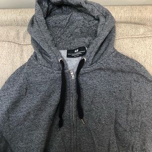 H&M Men’s Grey Zip Up hoodie Size Large
